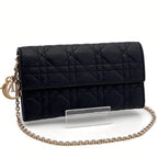 Dior Cannage Lady Chain Wallet Black Shoulder