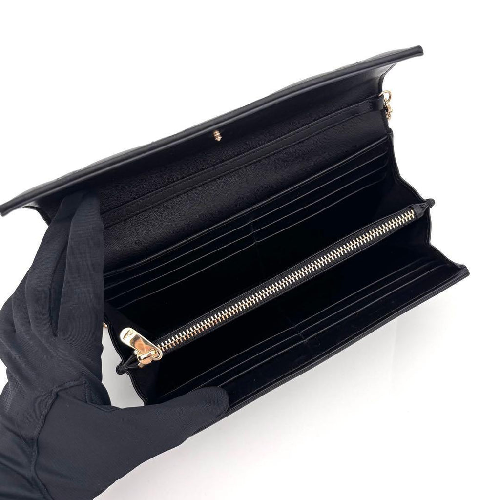 Dior Cannage Lady Chain Wallet Black Shoulder — view 3