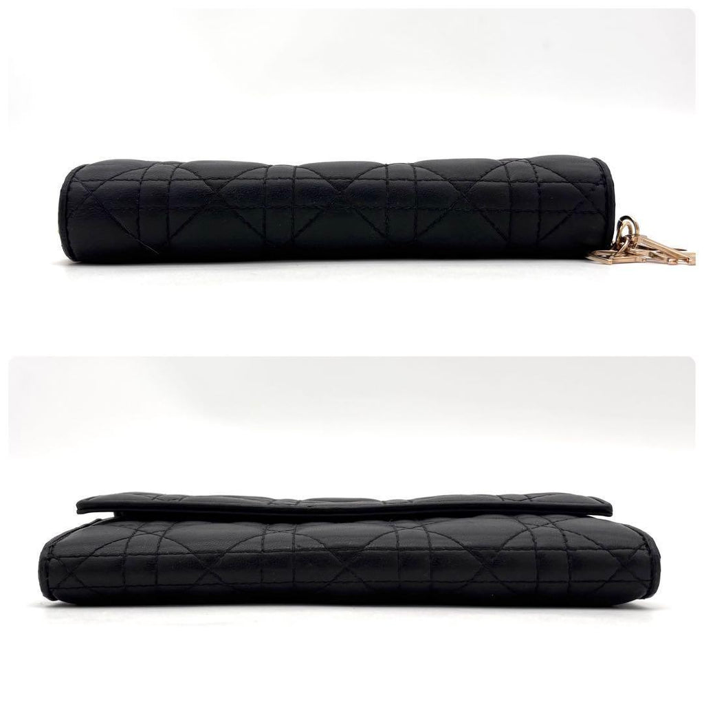 Dior Cannage Lady Chain Wallet Black Shoulder — view 6