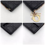 Dior Cannage Lady Chain Wallet Black Shoulder — view 8