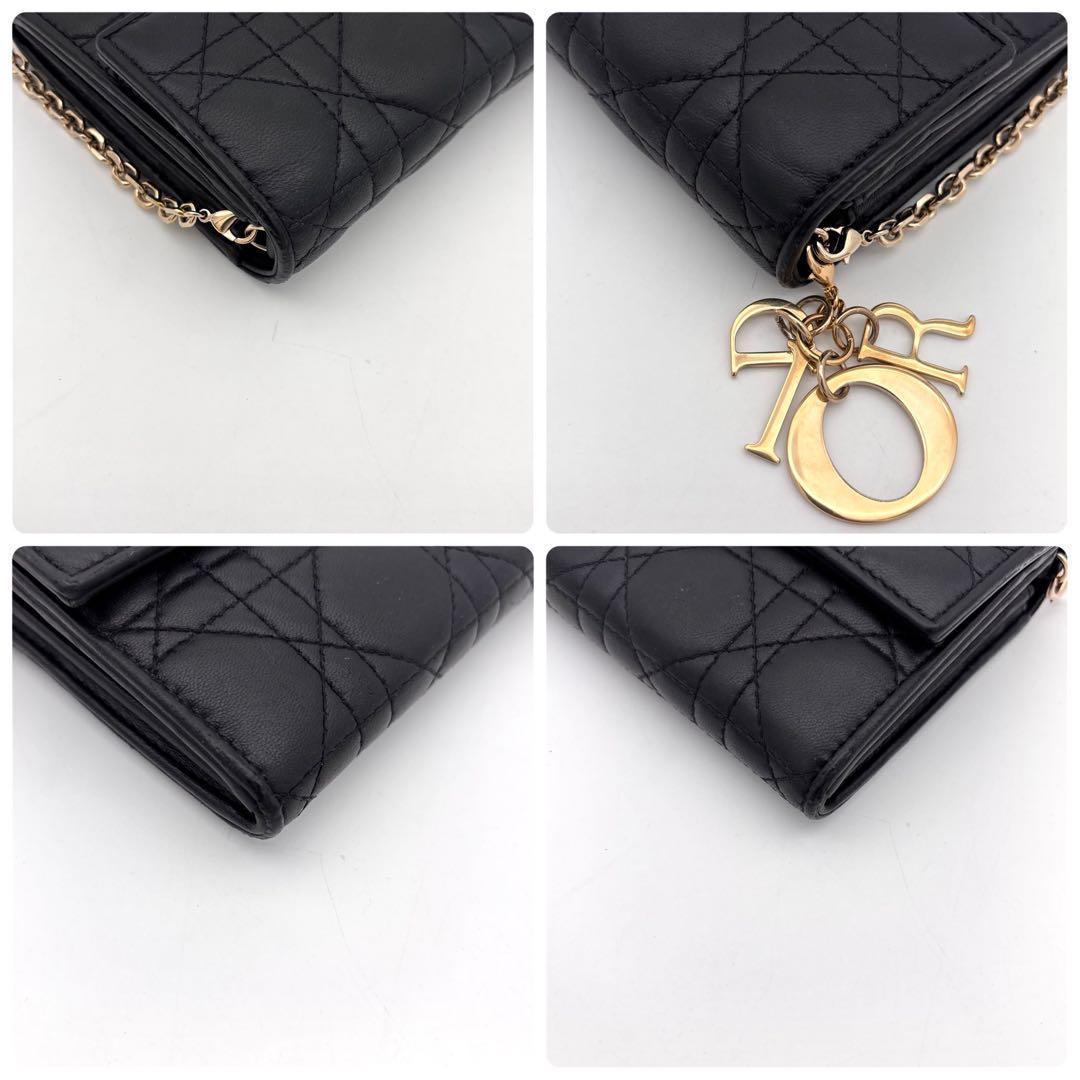 Dior Cannage Lady Chain Wallet Black Shoulder — view 8