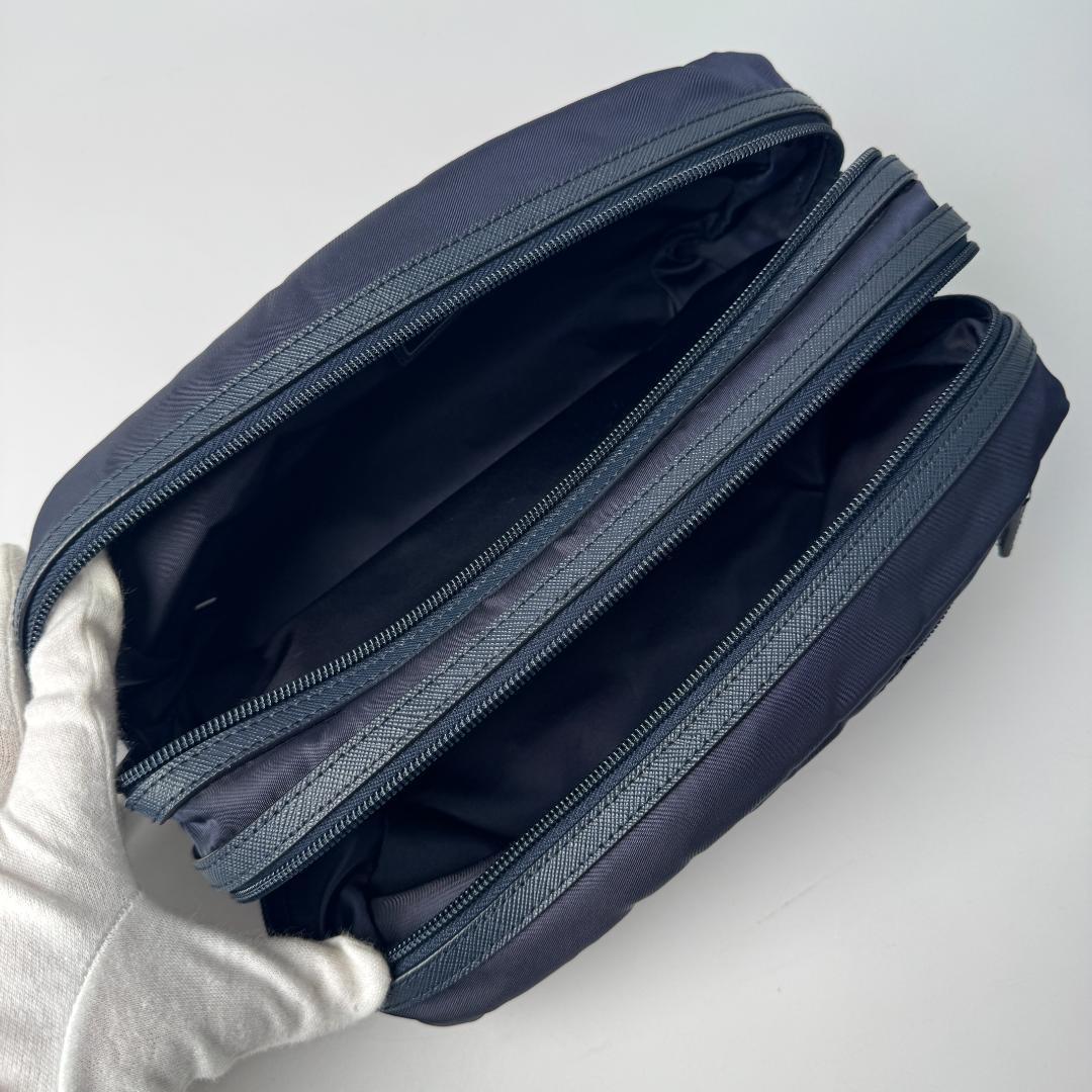 Prada Triangle Logo Travel Pouch — view 7