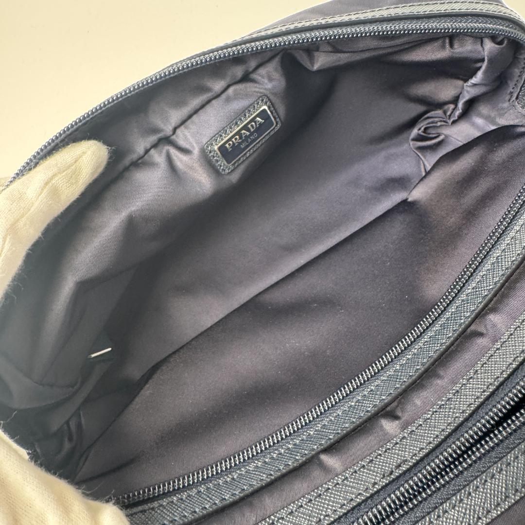 Prada Triangle Logo Travel Pouch — view 8