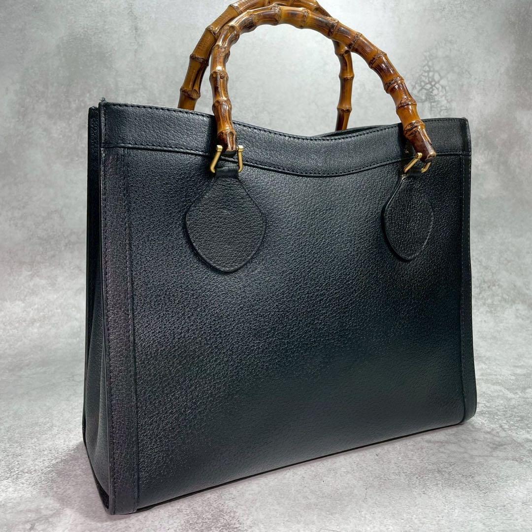 Gucci Handbag Diana Bamboo Black Leather