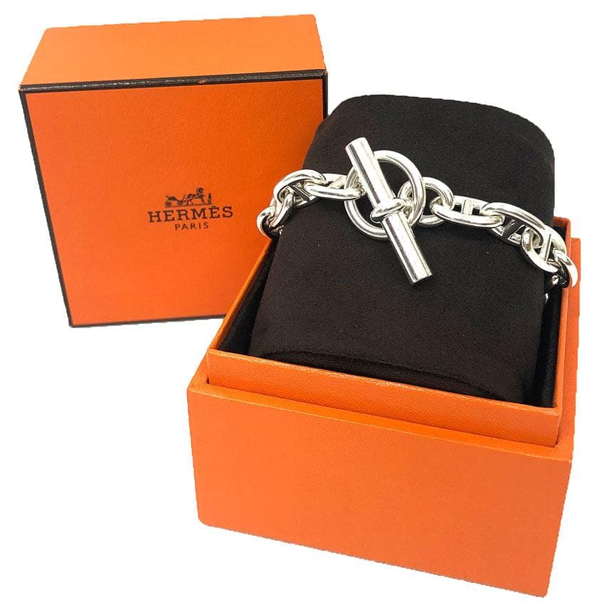 Hermes Chaine D'ancre MM 16 Frames Silver Bracelet — view 3