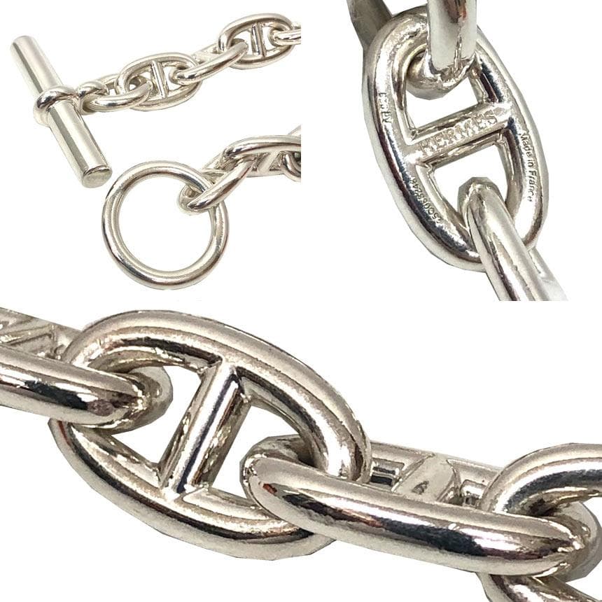 Hermes Chaine D'ancre MM 16 Frames Silver Bracelet — view 5
