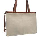 Loewe Anagram Logo Canvas Leather Shoulder Tote Bag — view 3
