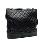 Chanel Quilted Lambskin Chain Shoulder Tote Black — view 2