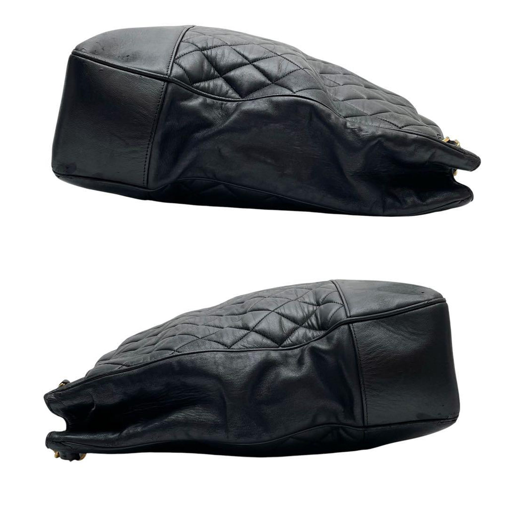 Chanel Quilted Lambskin Chain Shoulder Tote Black — view 3