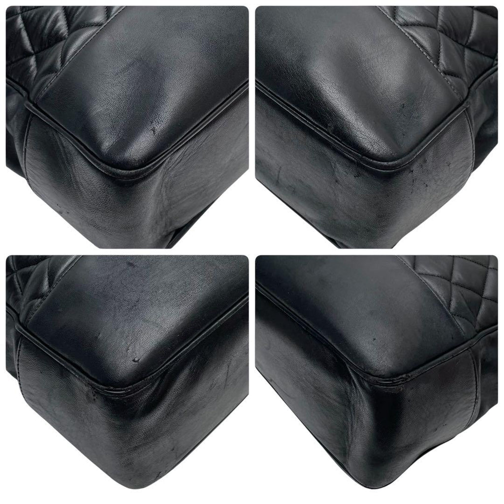 Chanel Quilted Lambskin Chain Shoulder Tote Black — view 5