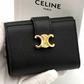 Celine Wallet Fine Strap Triomphe Black