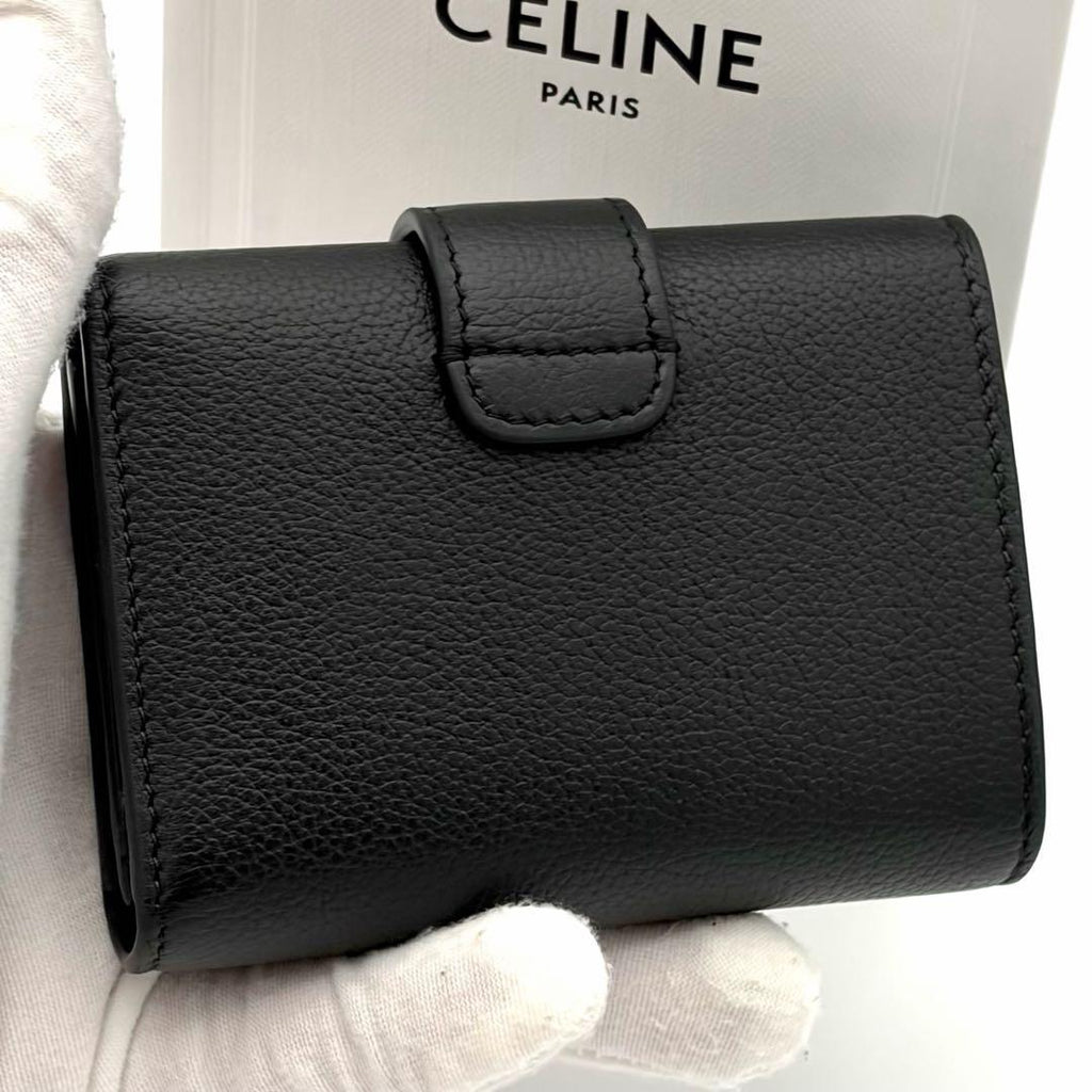 Celine Wallet Fine Strap Triomphe Black — view 2