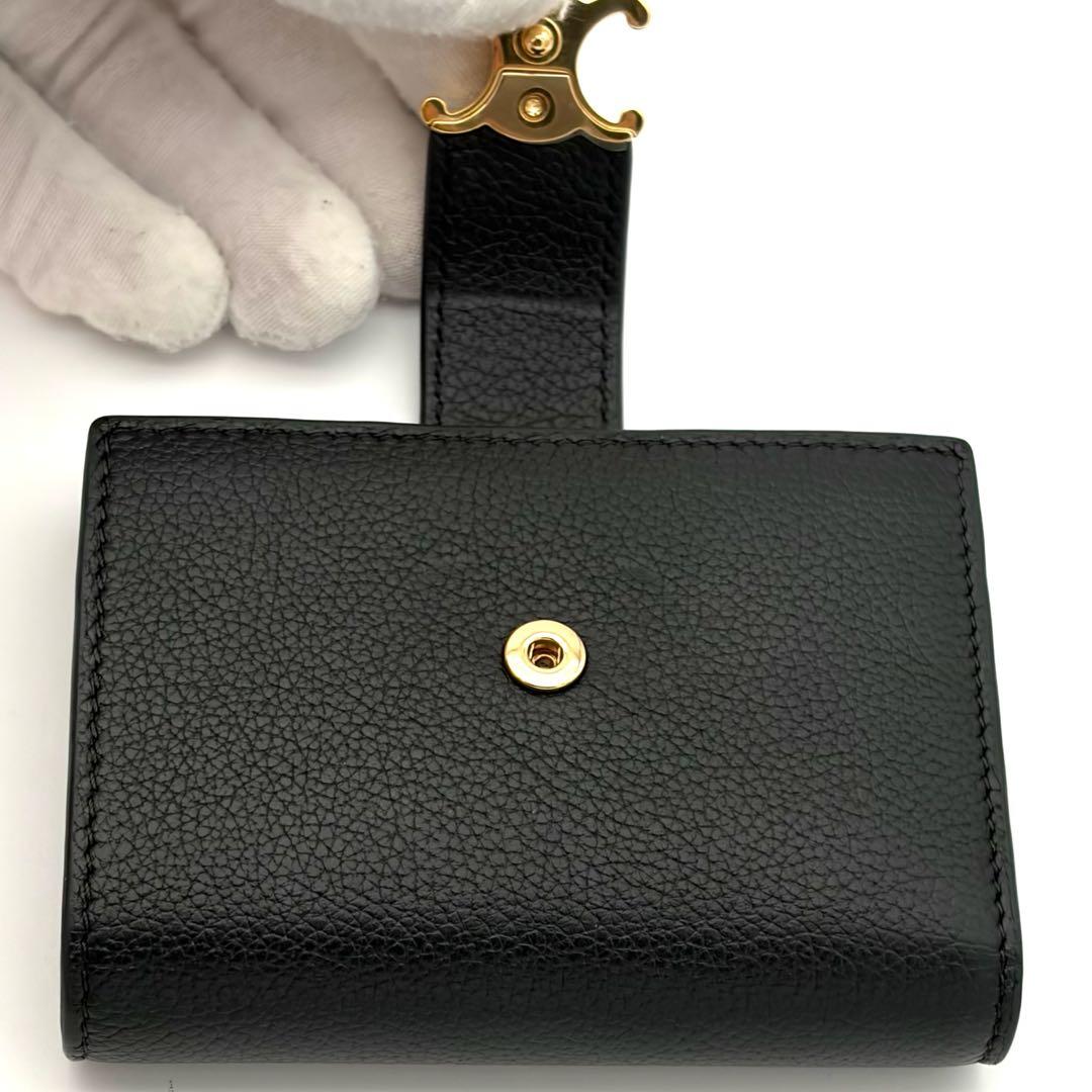 Celine Wallet Fine Strap Triomphe Black — view 3