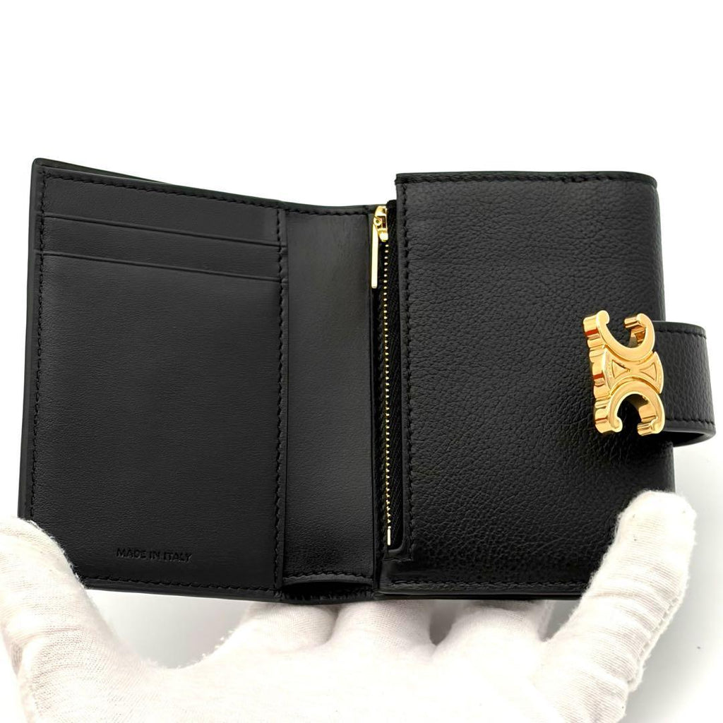 Celine Wallet Fine Strap Triomphe Black — view 4