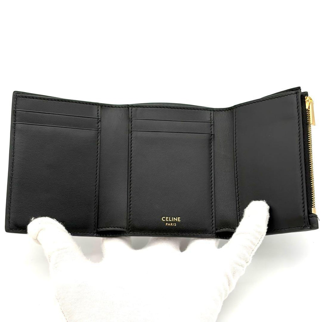 Celine Wallet Fine Strap Triomphe Black — view 5