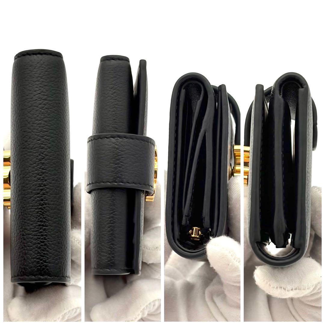 Celine Wallet Fine Strap Triomphe Black — view 7