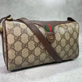 Gucci GG Sherry Line Shoulder Bag Brown Leather