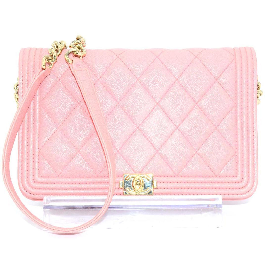 Chanel Boy Caviar Leather Chain Shoulder