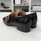 Gucci Leather Double G GG Marmont Loafers Black — view 4