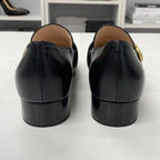 Gucci Leather Double G GG Marmont Loafers Black — view 5