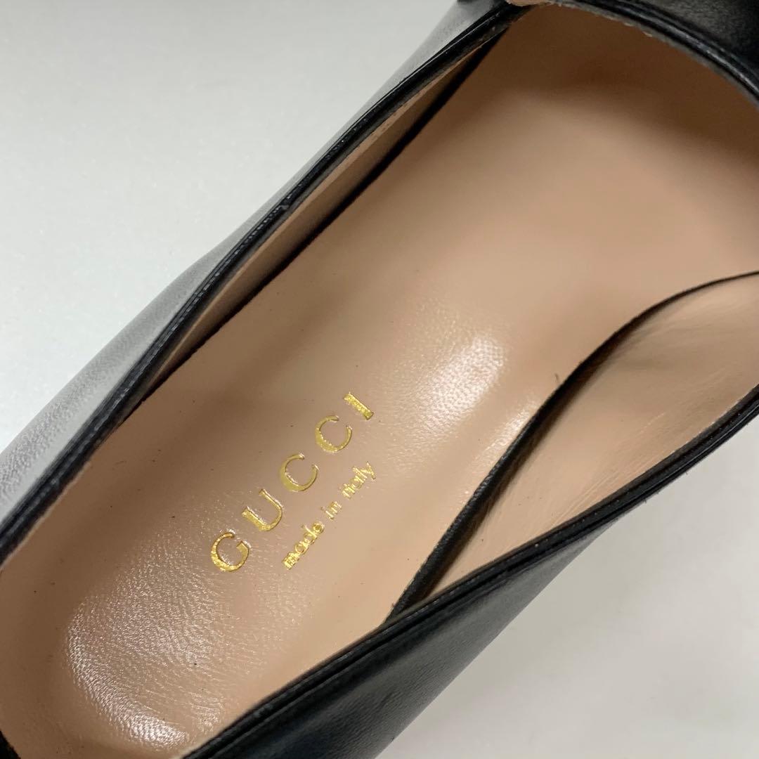 Gucci Leather Double G GG Marmont Loafers Black — view 7