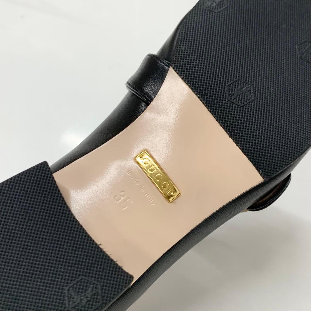 Gucci Leather Double G GG Marmont Loafers Black — view 8