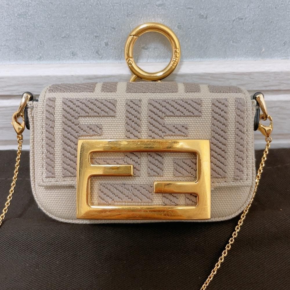 Fendi Nano Baguette Charm 2-Way Zucca Mini — view 2