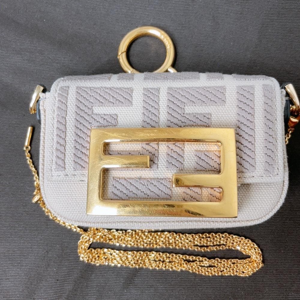 Fendi Nano Baguette Charm 2-Way Zucca Mini — view 3