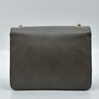 Gucci Interlocking Chain Shoulder Bag Gray Leather — view 3