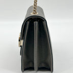 Gucci Interlocking Chain Shoulder Bag Gray Leather — view 4