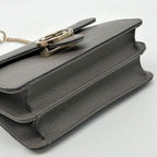 Gucci Interlocking Chain Shoulder Bag Gray Leather — view 8