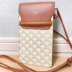 Celine Triomphe Mobile Pouch Shoulder White