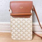 Celine Triomphe Mobile Pouch Shoulder White — view 2