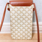 Celine Triomphe Mobile Pouch Shoulder White — view 3