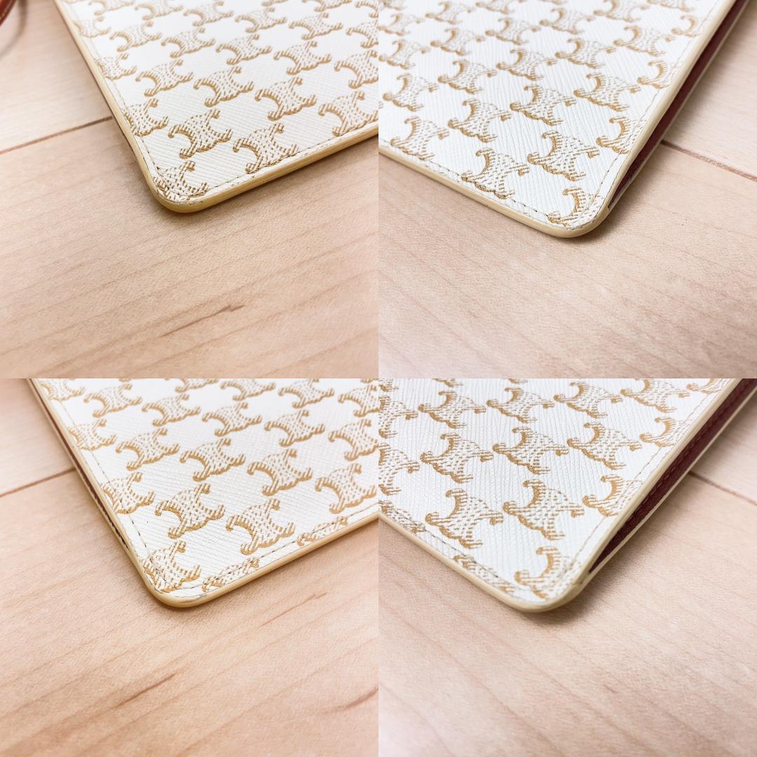 Celine Triomphe Mobile Pouch Shoulder White — view 5