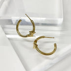 Celine Triomphe Asymmetric Hoop Earrings Gold
