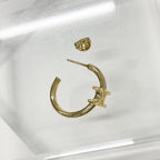 Celine Triomphe Asymmetric Hoop Earrings Gold — view 4