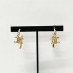 Celine Triomphe Asymmetric Hoop Earrings Gold — view 6