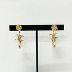 Celine Triomphe Asymmetric Hoop Earrings Gold — view 8
