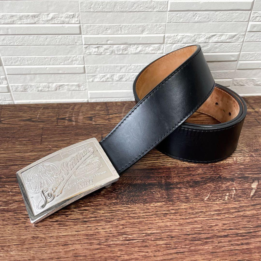 Louis Vuitton Leather Silver Buckle Ceinture Belt Black — view 2