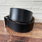Louis Vuitton Leather Silver Buckle Ceinture Belt Black — view 4