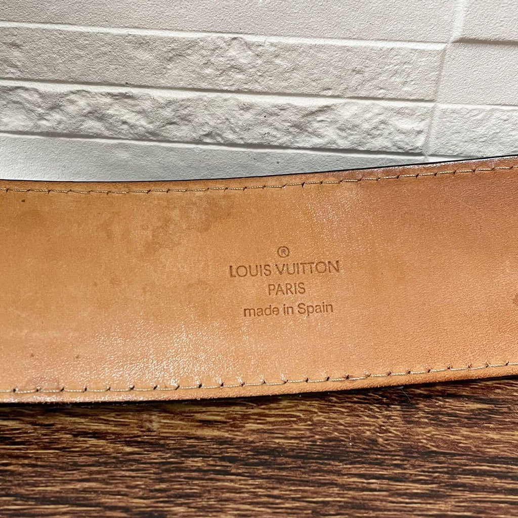 Louis Vuitton Leather Silver Buckle Ceinture Belt Black — view 6