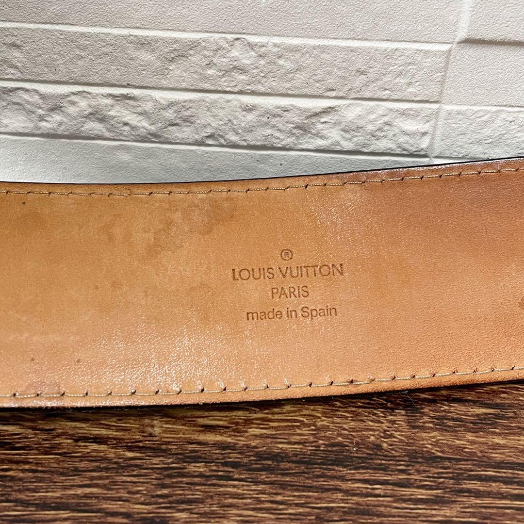 Louis Vuitton Leather Silver Buckle Ceinture Belt Black — view 6