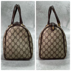 Gucci GG Sherry Line Boston Bag Brown Logo Leather — view 7