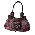 Celine Tweed Xleather Triomphe Vintage Handbag