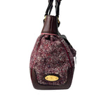 Celine Tweed Xleather Triomphe Vintage Handbag — view 5