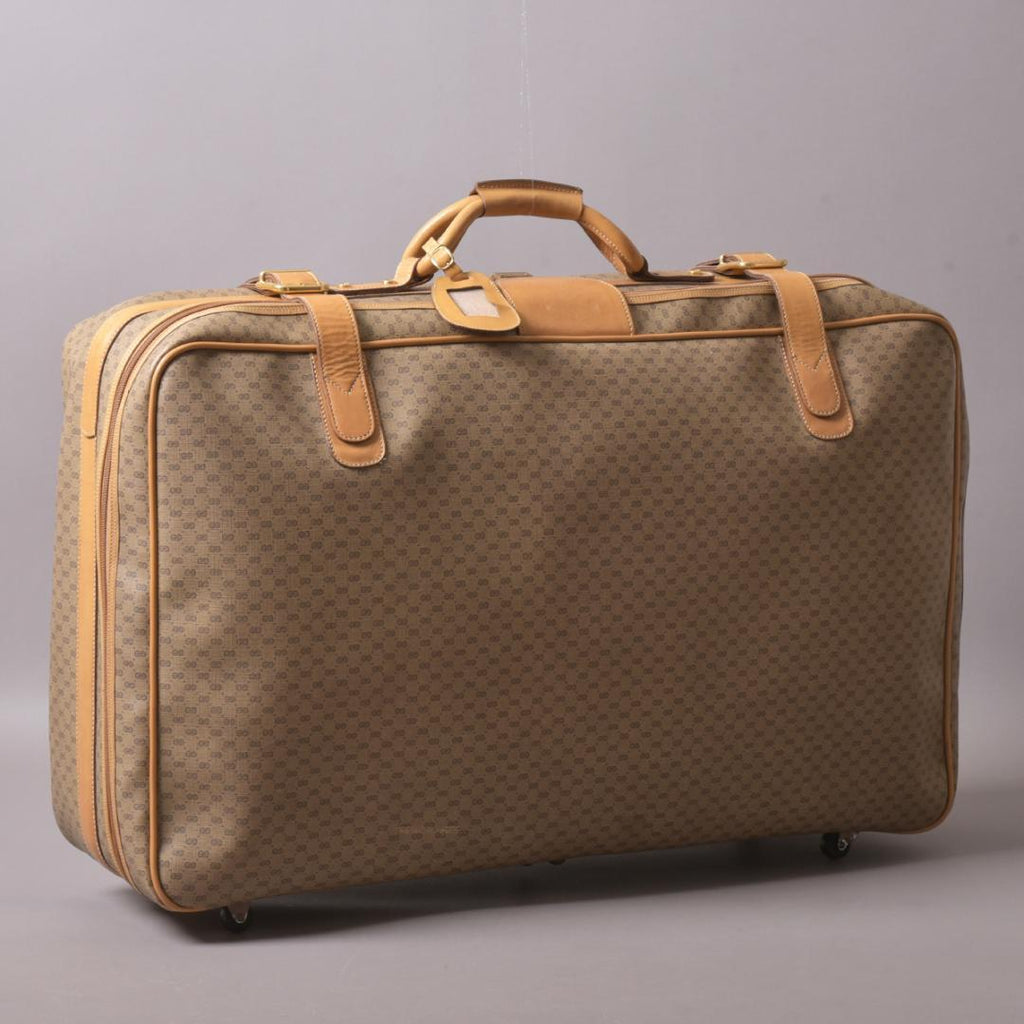 Gucci Vintage Micro GG Trunk 75 Boston Leather Beige Travel — view 2