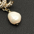 Chanel CC Logo Brooch 11c Rhinestone Gold Pearl — view 4
