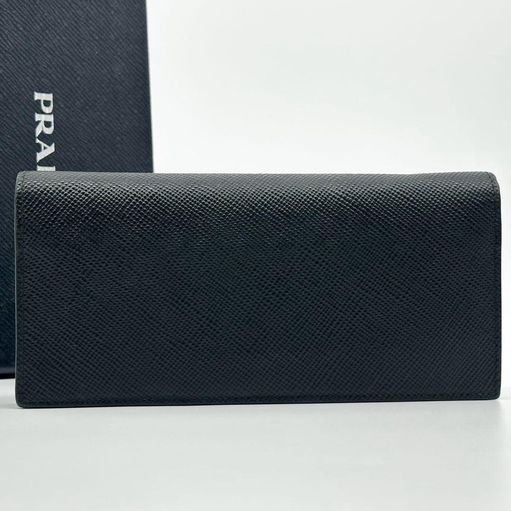 Prada Leather Triangle Logo Saffiano Wallet — view 3