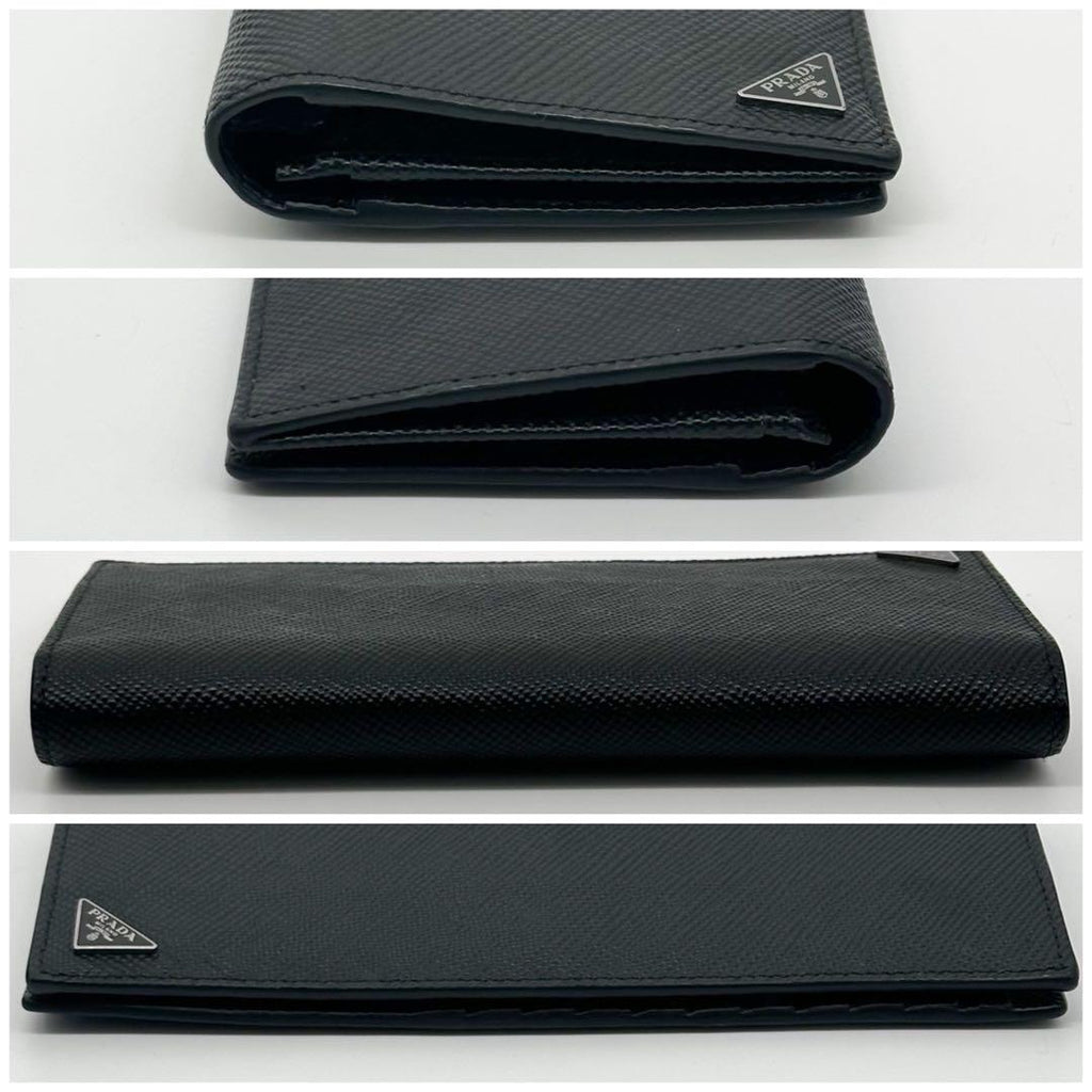 Prada Leather Triangle Logo Saffiano Wallet — view 4